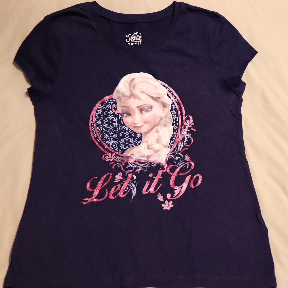 Disney Frozen Navy Blue Elsa T-Shirt from Justice
